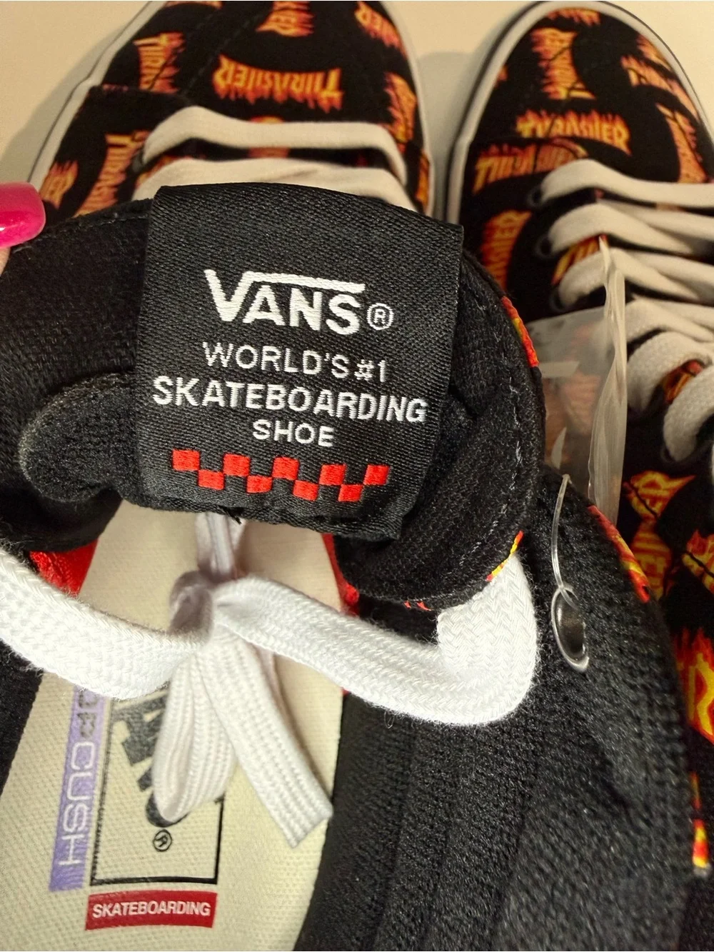 Vans Sk8-Hi Thrasher Flame Print High-Tops - Black, Orange, Yellow
